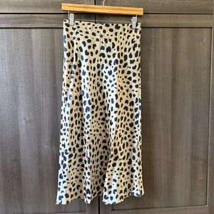 Realisation Par Naomi Slip Skirt in Wild Thing (Leopard Print), 100% Silk, Small